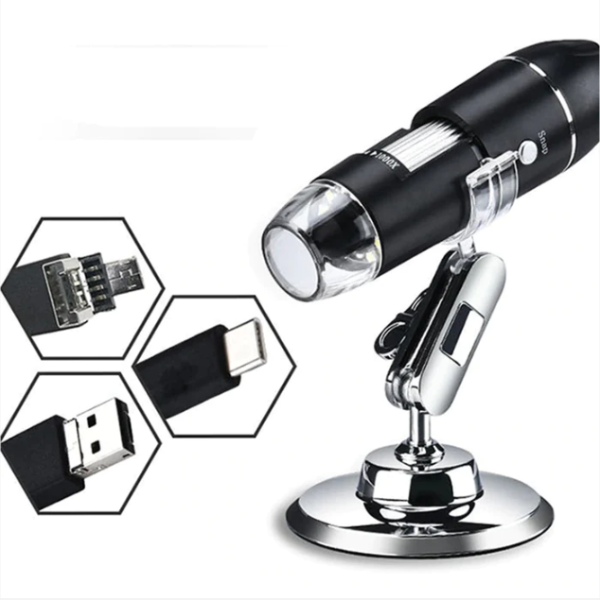 Microscópio HD Portátil USB - Celular, PC, Notebook
