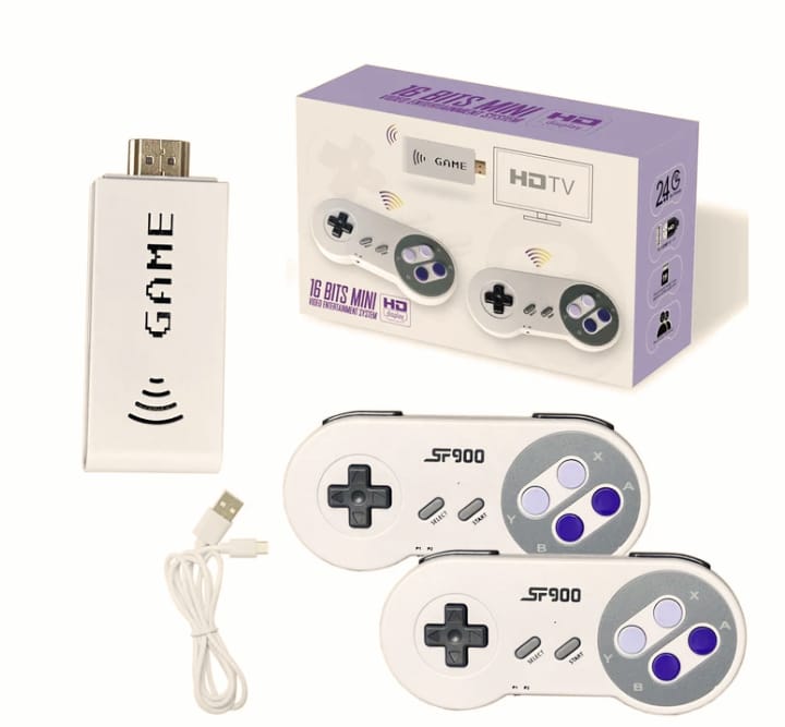 Nintendo Retrô Com 5000 Jogos Nostálgicos + Dois Controles (Game Stick SF900)